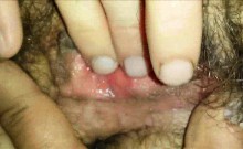 Teenager's Wet Hairy Pussy Masturbation