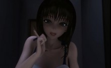 Japanese 3D futa hot handjob