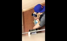 Str8 Spy Nerd In Public Toilet