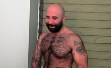 Hairy Muscle Daddy Jerks Off