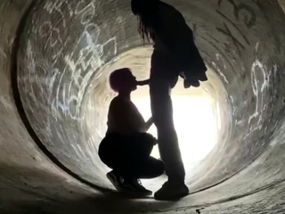 Voyeur BBC worship aggressive BlowJob public