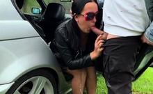 Beautiful babe gets fucked in my car