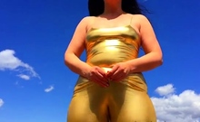 Luscious Lopez - Gold Short Catsuit