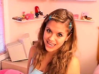 Solo petite teen masturbates