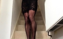 Black Lace Crossdresser Fun