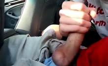 Sucking my buddy's big cock in the car