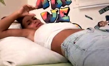 Cute Curly Brunette Solo Webcam Masturbation