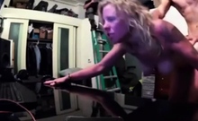 Blonde fucked on a chair and over a desk