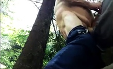 Fat Daddy Gets Outdoor Blowjob