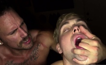 Hot gay stud throat fucks