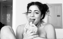 Brunette solo honey shows her masturbating skills