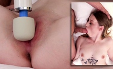 Hot amateur blonde pregnant toying her pussy solo
