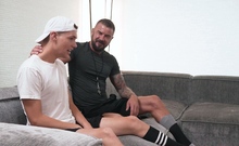 Jock barebacks hungry muscle DILF coach