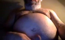 Hairy NY Bear Strokes on Webcam