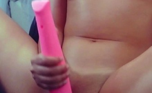 Close up amateur beauty uses her toy to masturbates