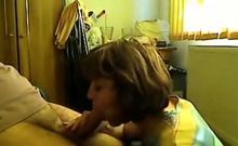 Mom gives young neighbor a blowjob - amateur homemade video