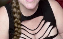 Big boob brunette masturbates on webcam