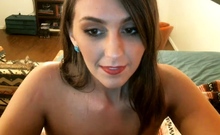 Cute curly brunette solo webcam masturbation