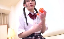 Japanese Teen In Uniform Banged Sideways
