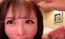 Japanese teen blowjob with creamy mustache