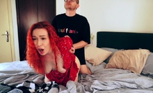 Redhead gf gets penetrated in various positions