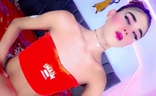 Big Tits Tranny Strokes Her Big Cock