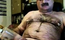 Daddy Bear Strokes His Cock