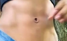 Kimla Reina Risky Standing Masturbation In The Forest