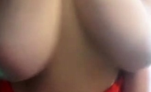 Busty Curly Brunette With Big Boobs Fucks On Couch